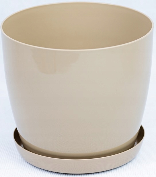 BratGO kvetináč 28 cm x 28 x 25,1 cm priemer 28 cm plastové odtiene hnedej a béžovej